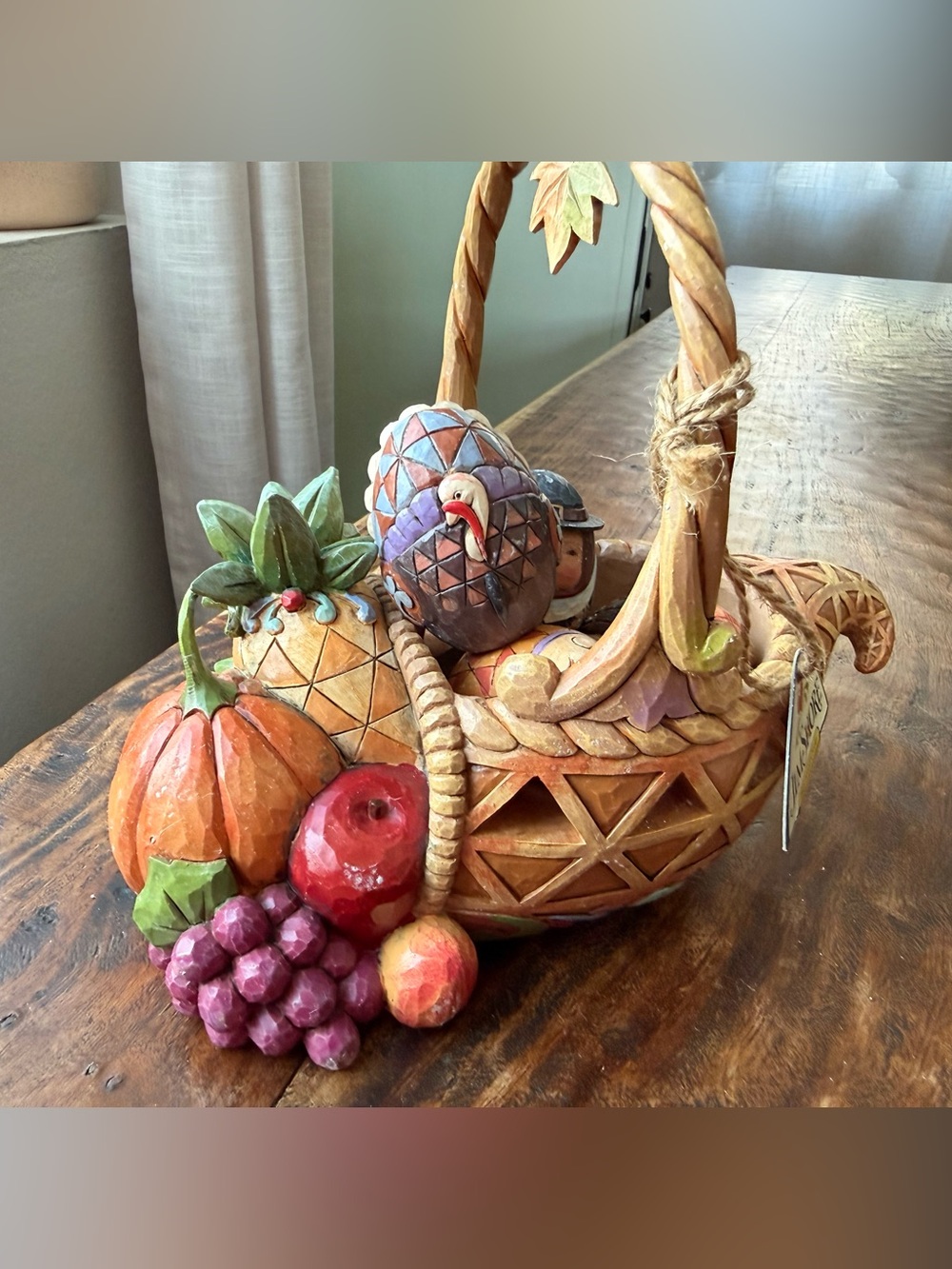 Jim Shore Heartwood Creek "Bounty of Blessings" Autumn Cornucopia Basket Set - Picture 2 of 9